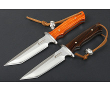 Ebony and Rosewood Outdoor Hunting Knife Camping Self Defense Fixed Blade Knife with Sheath UD406618